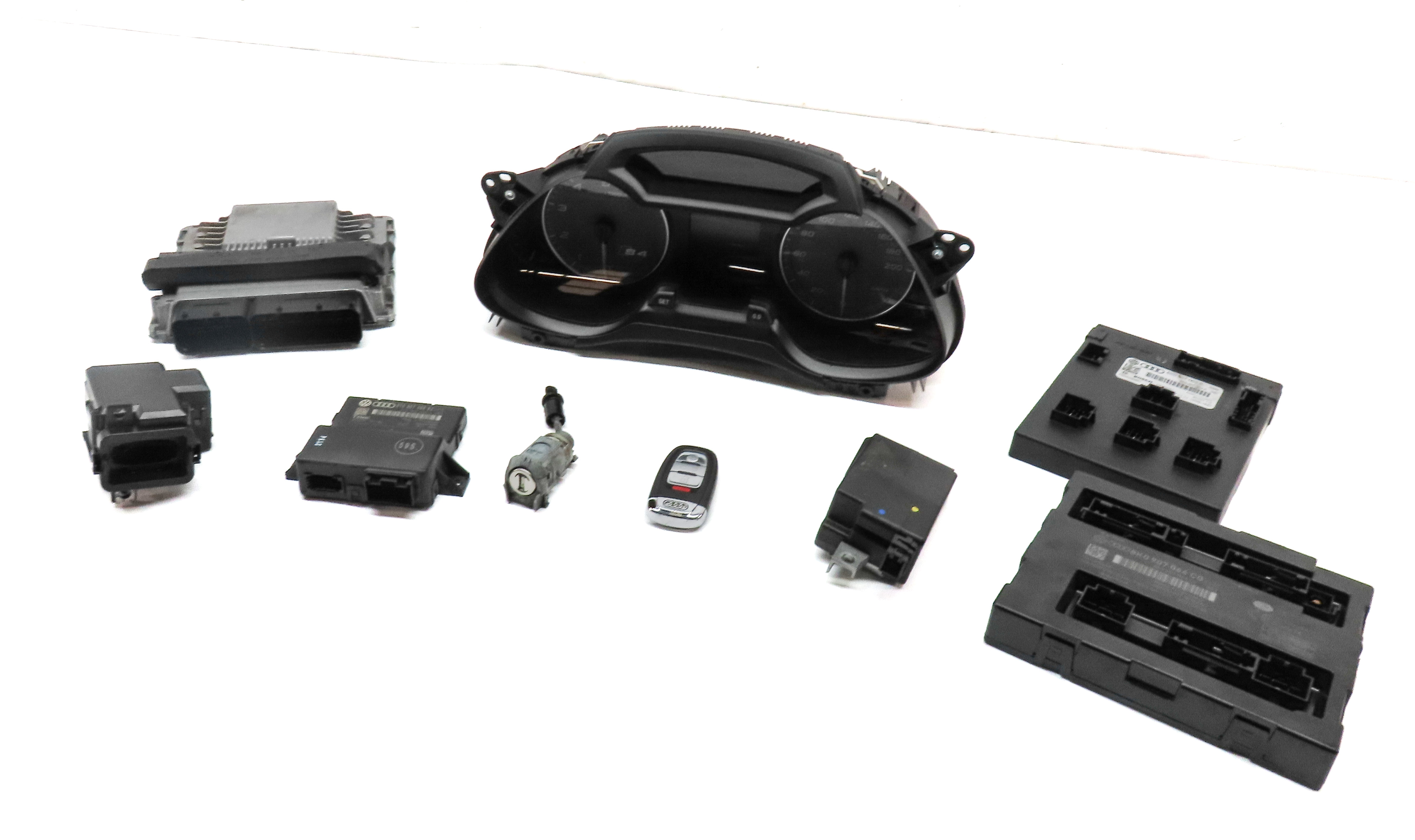 12 AUDI S4 B8 8K 3.0L CCBA ENGINE SPEEDOMETER IGNITION IMMOBILIZER MODULE SET/9 — exact item pictured